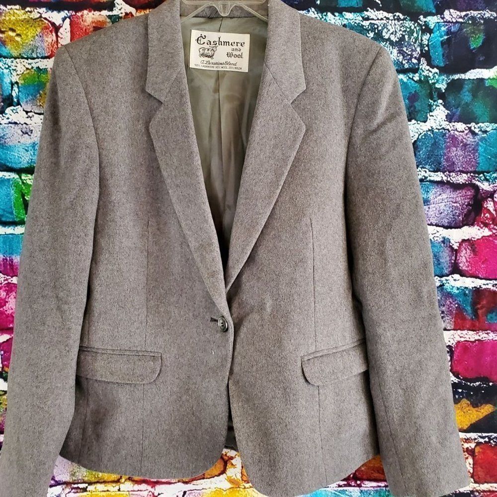 Cashmere and Wool Luxurious Blend Single Button Blazer Jacket Medium